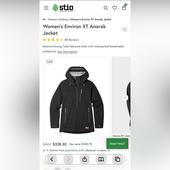 Stio Women's Environ XT Anorak Jacket in Steel Pony whitebark camo NEW WITH TAGS - Picture 3 of 7